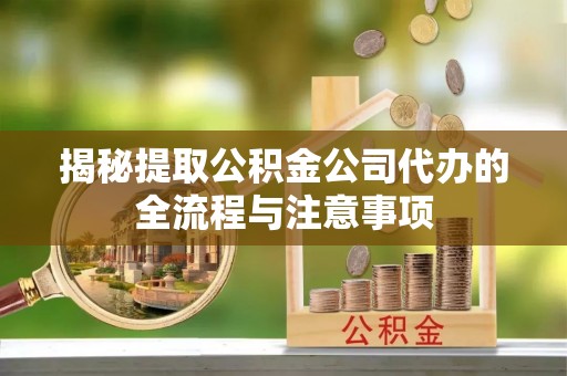 崖州揭秘提取公积金公司代办的全流程与注意事项