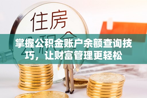 崖州掌握公积金账户余额查询技巧，让财富管理更轻松