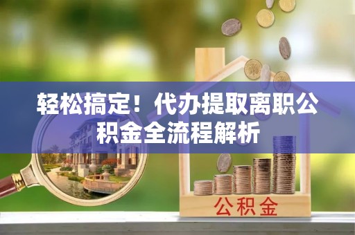 崖州轻松搞定！代办提取离职公积金全流程解析