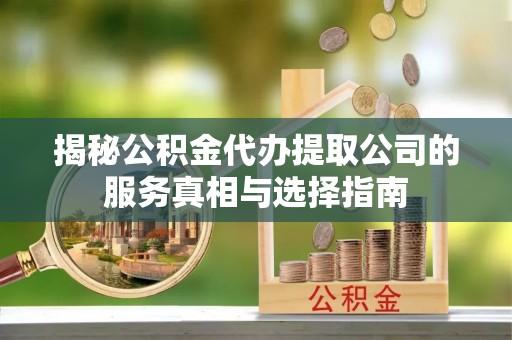 崖州揭秘公积金代办提取公司的服务真相与选择指南
