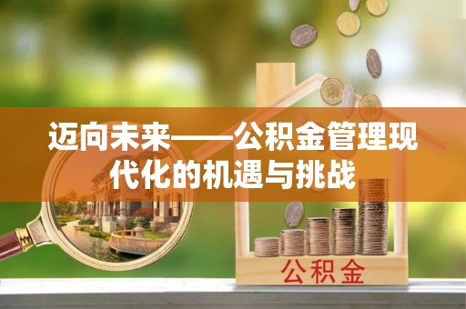 崖州迈向未来——公积金管理现代化的机遇与挑战