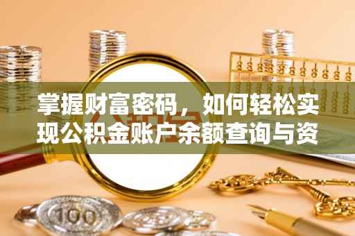 崖州掌握财富密码，如何轻松实现公积金账户余额查询与资金管理