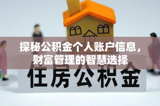 崖州探秘公积金个人账户信息，财富管理的智慧选择